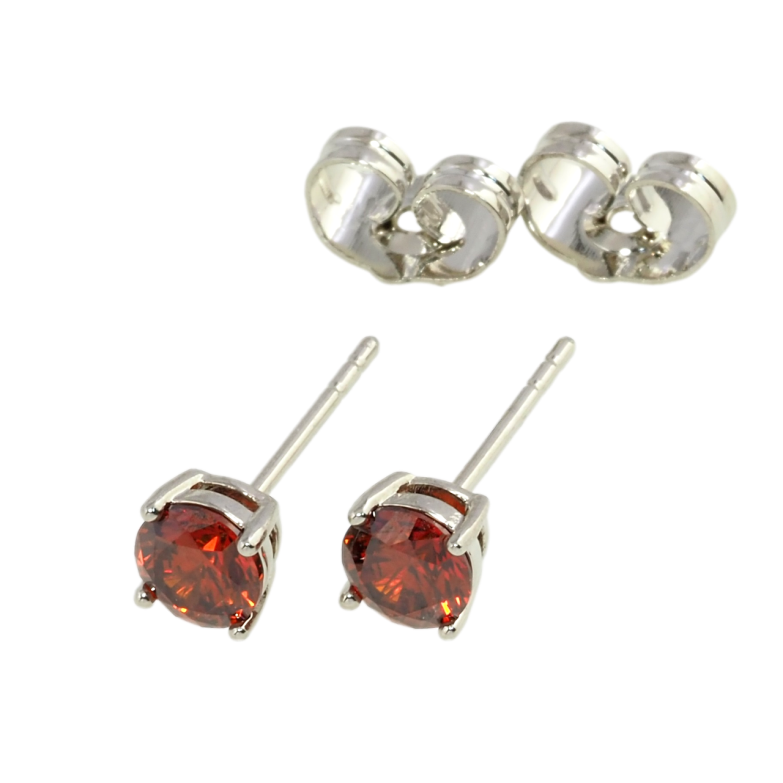 Серьги Xuping Родий пусеты Красные фианиты в 4-х крапановой оправе ø 5мм фото №4 Серьги Xuping Родий пусеты Красные фианиты в 4-х крапановой оправе ø 5мм фото №4