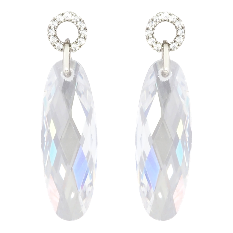 Серьги Xuping Родий пусеты Подвески с граненным фианитом фото №1 Серьги Xuping Родий пусеты Подвески с граненным фианитом фото №1