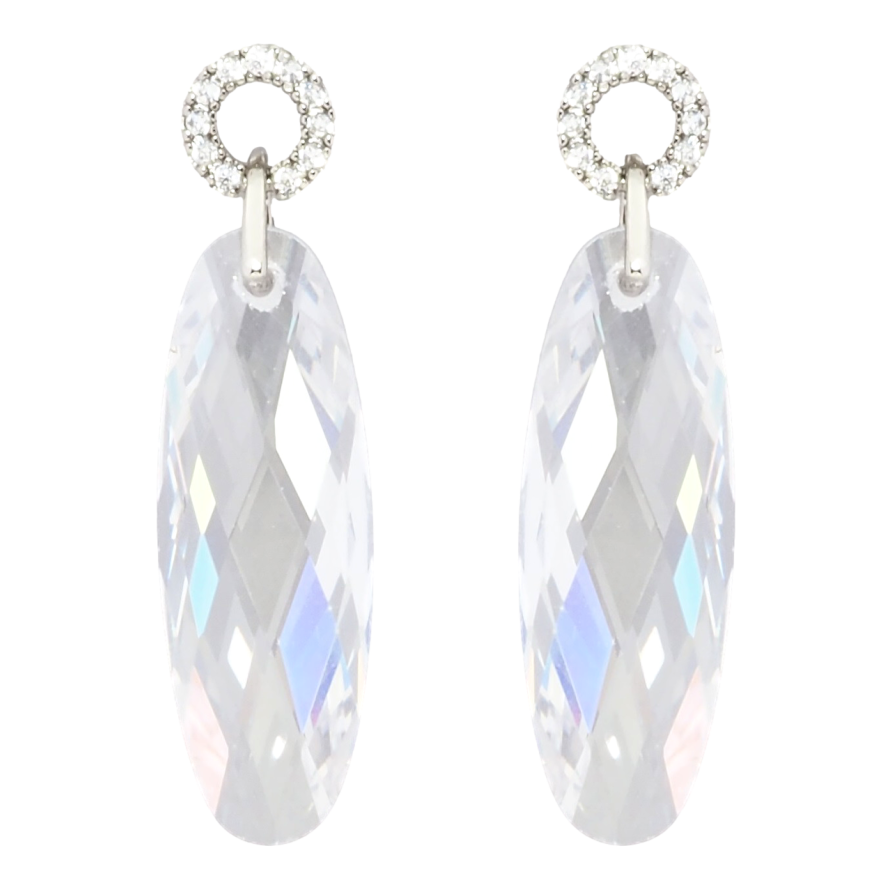 Серьги Xuping Родий пусеты Подвески с граненным фианитом фото №1