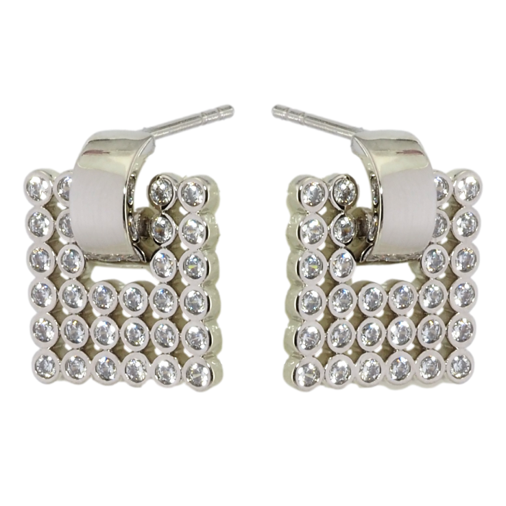 Сережки Xuping Родій пусети Інкрустація цирконієм фото №23