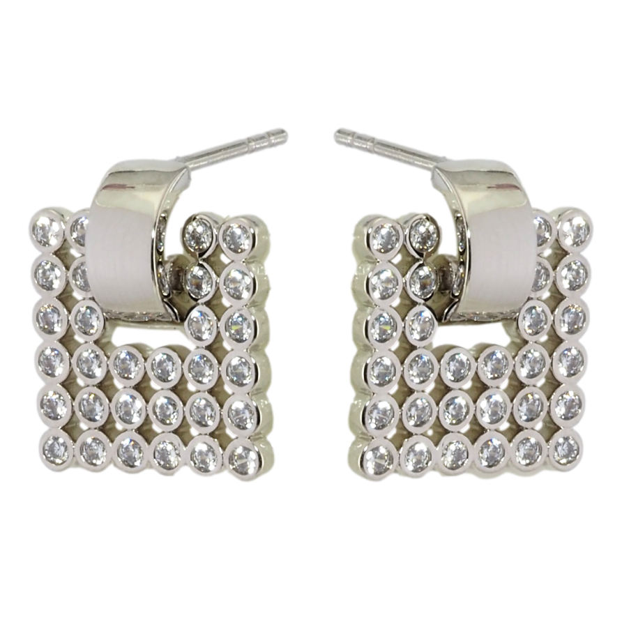 Серьги Xuping Родий пусеты Инкрустация цирконием фото №1