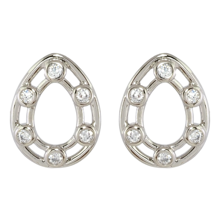 Сережки Xuping Родій пусети Краплинки із вставками цирконію фото №12