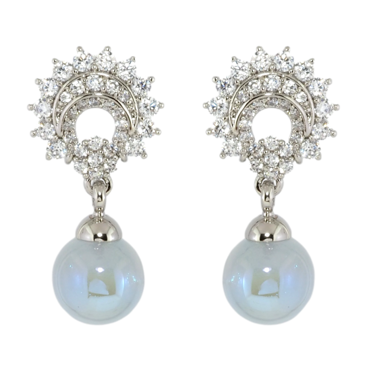 Сережки Xuping Родій пусети Витончені підвіски з блакитними кульками фото №16