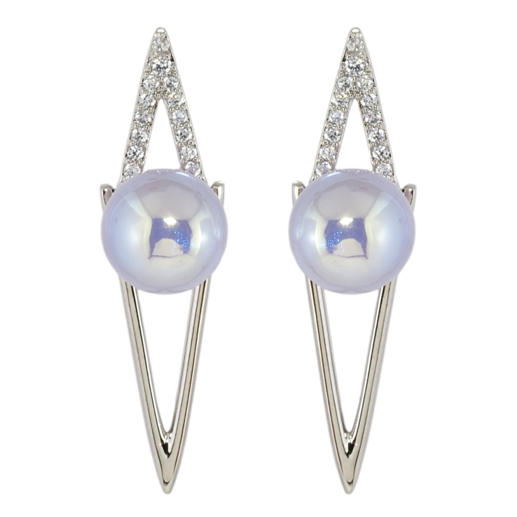 Сережки Xuping Родій пусети Візерунок з бузковими кульками 2 в 1 фото №18