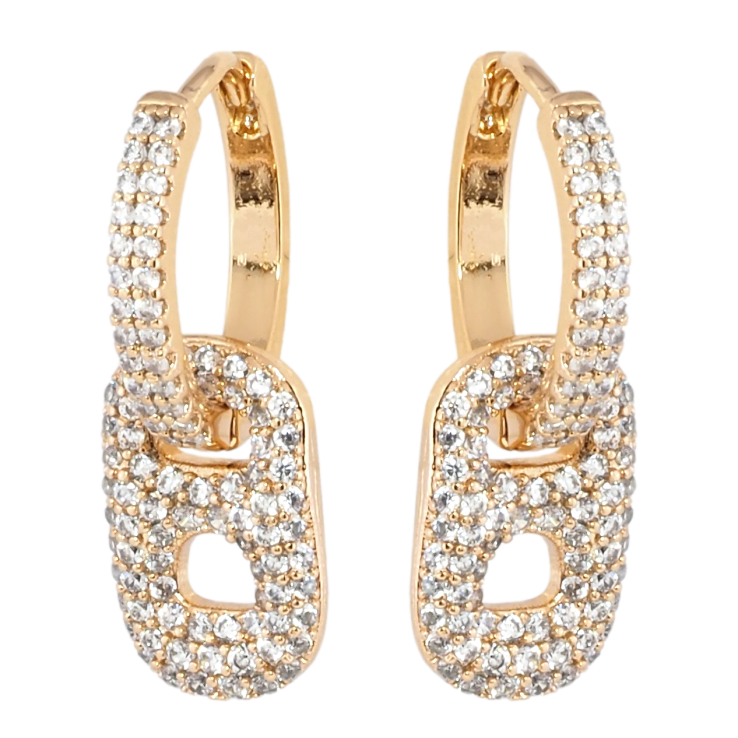 Сережки Xuping Позолота 18K підвіски на колечках Інкрустація цирконієм 2 в 1 фото №18