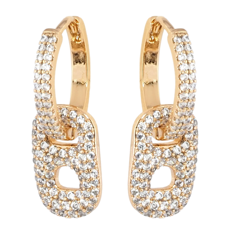 Сережки Xuping Позолота 18K підвіски на колечках Інкрустація цирконієм 2 в 1 фото №1