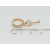 Сережки Xuping Позолота 18K підвіски на колечках Ключики-серця з цирконієм фото №2