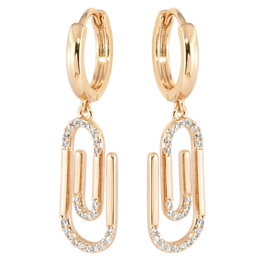 Сережки Xuping Позолота 18K підвіски на колечках Скріпки фото №1