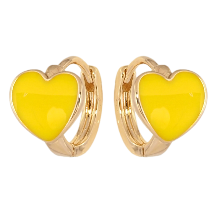 Сережки Xuping колір 18K колечки Серця з жовтою емаллю фото №23 Сережки Xuping колір 18K колечки Серця з жовтою емаллю фото №23