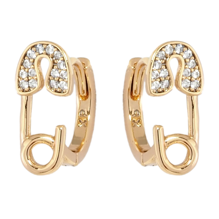 Серьги Xuping Позолота 18K колечки Булавки с цирконием фото №8
