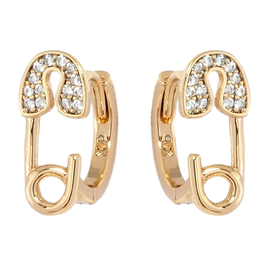 Серьги Xuping Позолота 18K колечки Булавки с цирконием фото №1