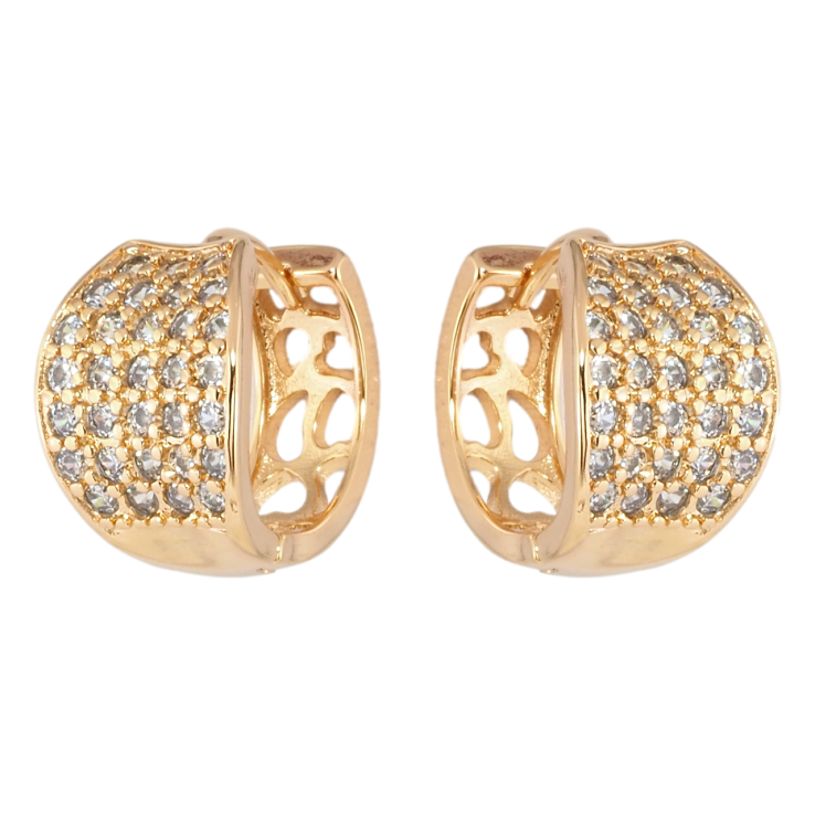 Серьги Xuping Позолота 18K колечки Инкрустация цирконием фото №8