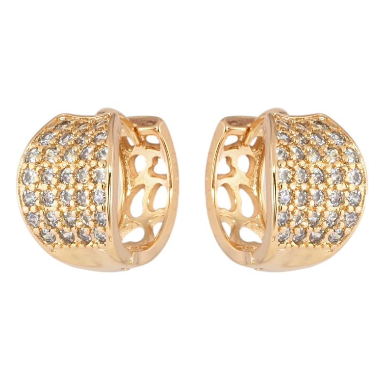 Сережки Xuping Позолота 18K колечка Інкрустація цирконієм фото №8