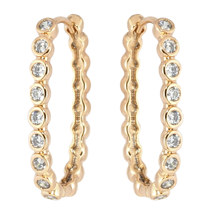 Серьги Xuping Позолота 18K колечки Дорожки циркония фото №7