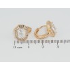 Серьги Xuping Позолота 18K колечки Фианиты в обрамлении циркония фото №2