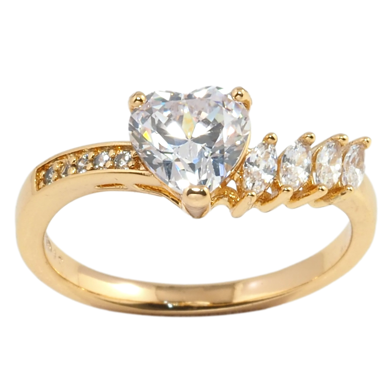 Кольцо Xuping Позолота 18K Кристальное сердечко фото №1