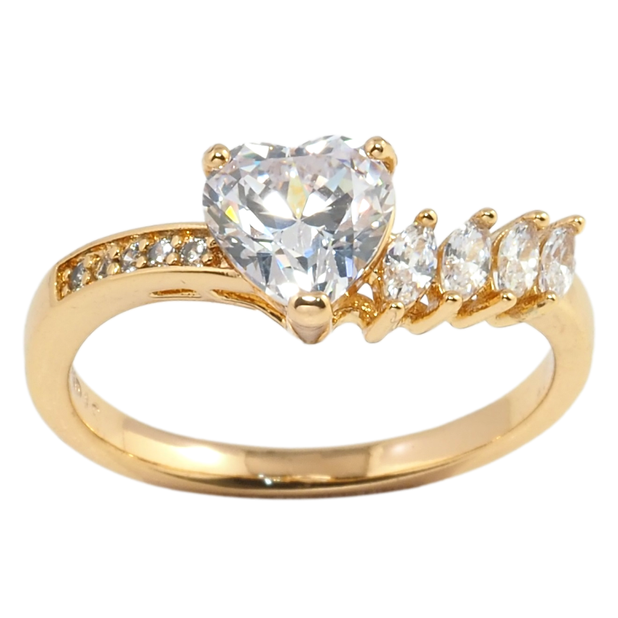 Кольцо Xuping Позолота 18K Кристальное сердечко фото №1