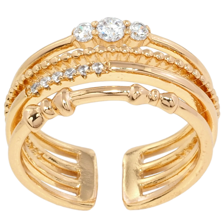 Кольцо Xuping Позолота 18K Узор с цирконием и бантами фото №13