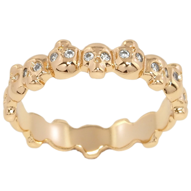 Кольцо Xuping Позолота 18K Черепа с цирконием фото №6