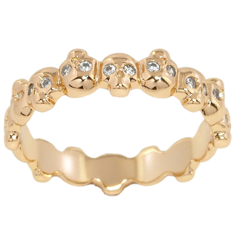 Каблучка Xuping Позолота 18K Черепа з цирконієм фото №1