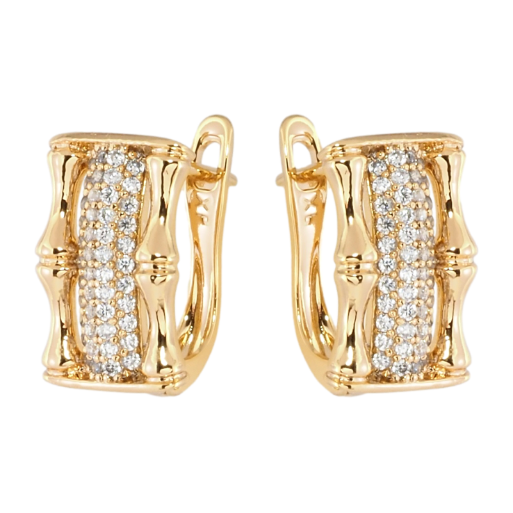Серьги Xuping Позолота 18K английский замок Узор с инкрустацией цирконием фото №14