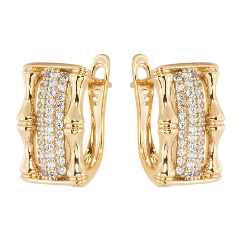 Серьги Xuping Позолота 18K английский замок Узор с инкрустацией цирконием фото №1