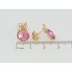Сережки Xuping колір 18K з кристалами Swarovski пусети Рожевий конусний кристал в оправі з метеликом ø 9мм фото №2