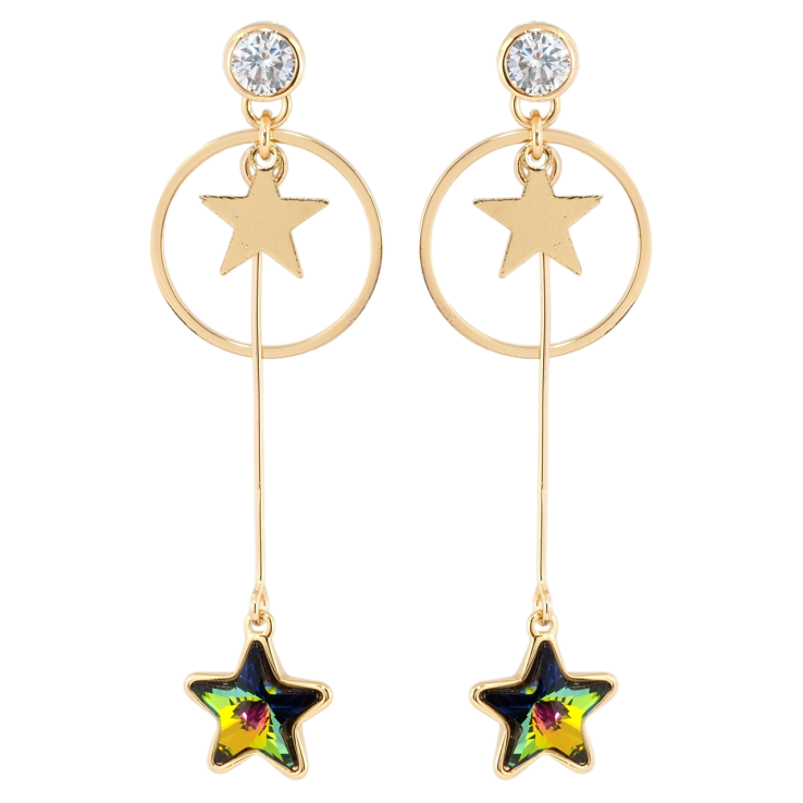 Сережки Xuping колір 18K з кристалами Swarovski пусети Зоряне Мерехтіння фото №10