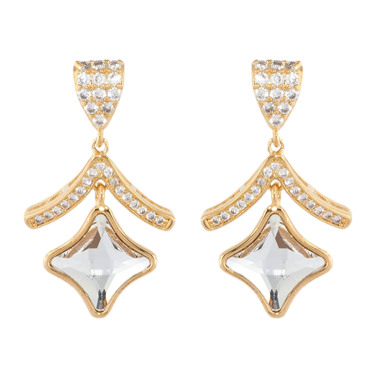 Сережки Xuping колір 18K з кристалами Swarovski пусети Декоративна Підвіска з Фігурним Кристалом фото №5