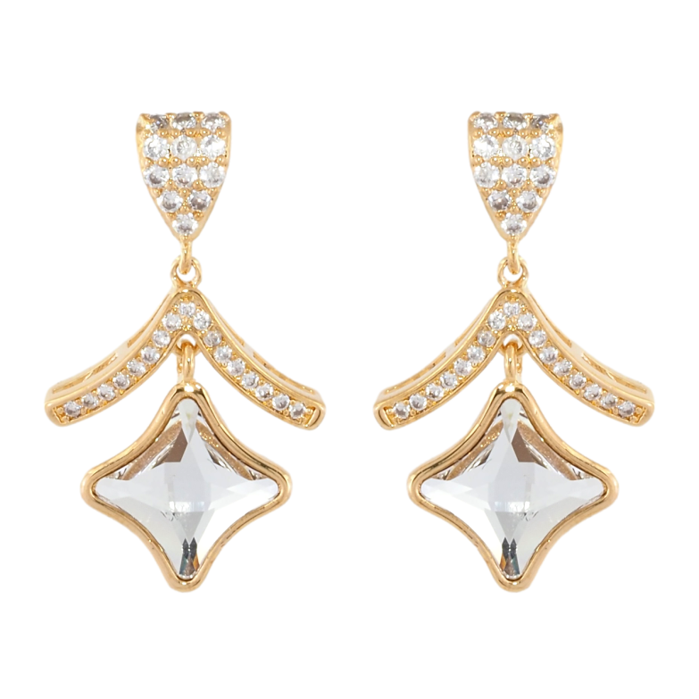 Сережки Xuping колір 18K з кристалами Swarovski пусети Декоративна Підвіска з Фігурним Кристалом фото №6