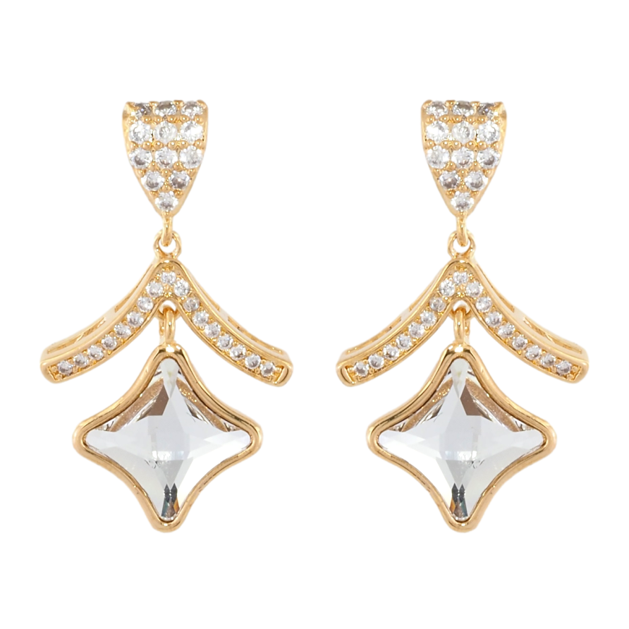 Сережки Xuping колір 18K з кристалами Swarovski пусети Декоративна Підвіска з Фігурним Кристалом фото №1