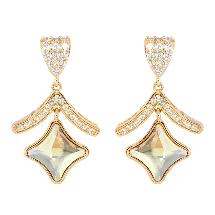 Сережки Xuping колір 18K з кристалами Swarovski пусети Декоративна підвіска з з фігурним кристалом фото №12