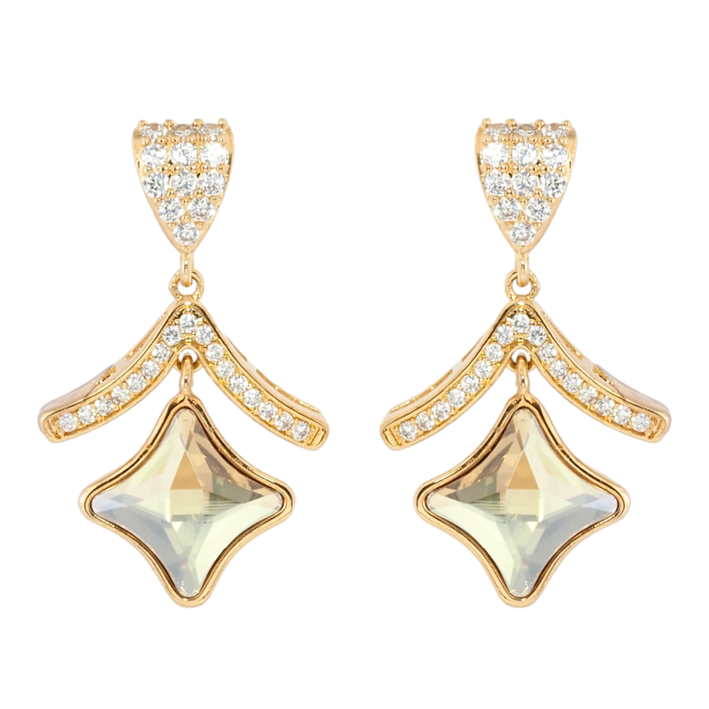 Сережки Xuping колір 18K з кристалами Swarovski пусети Декоративна підвіска з з фігурним кристалом фото №2