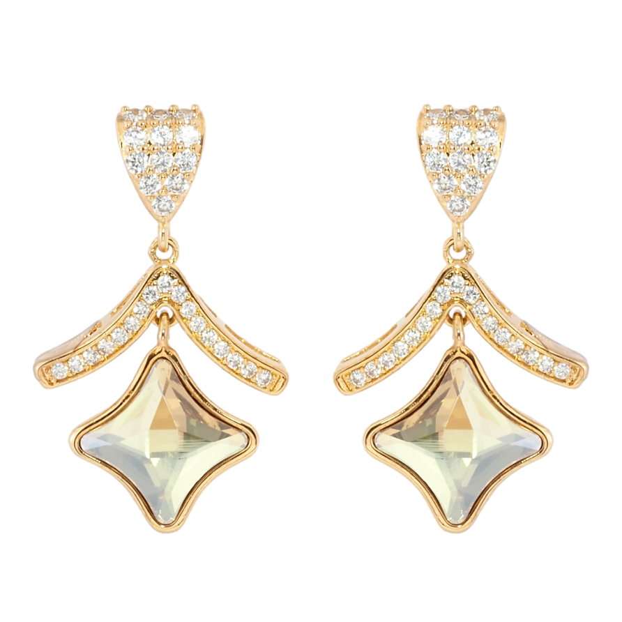 Сережки Xuping колір 18K з кристалами Swarovski пусети Декоративна підвіска з з фігурним кристалом фото №1