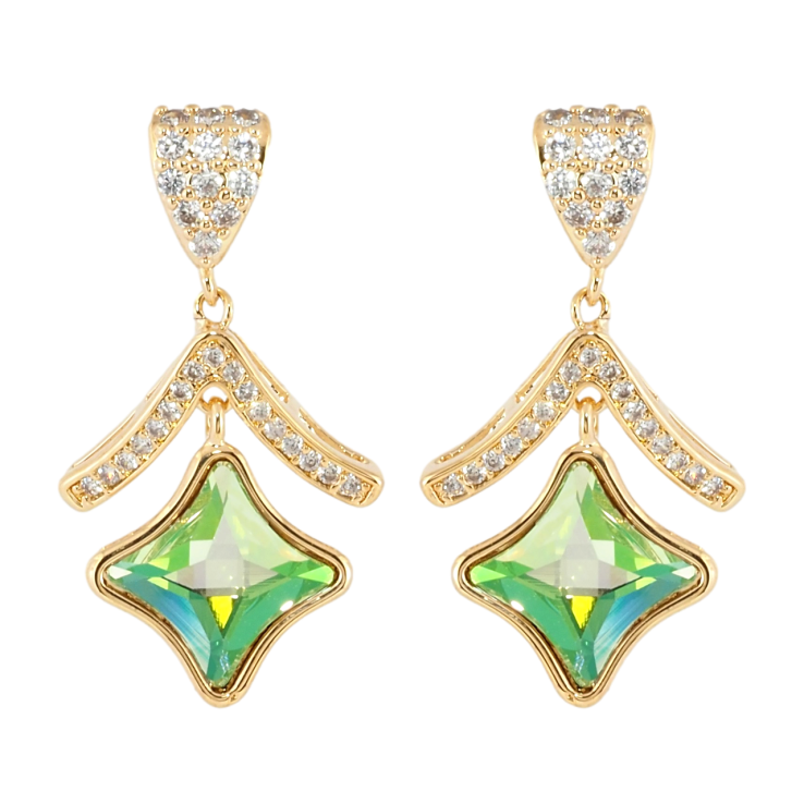 Сережки Xuping колір 18K з кристалами Swarovski пусети Декоративна підвіска з фігурним кристалом фото №11