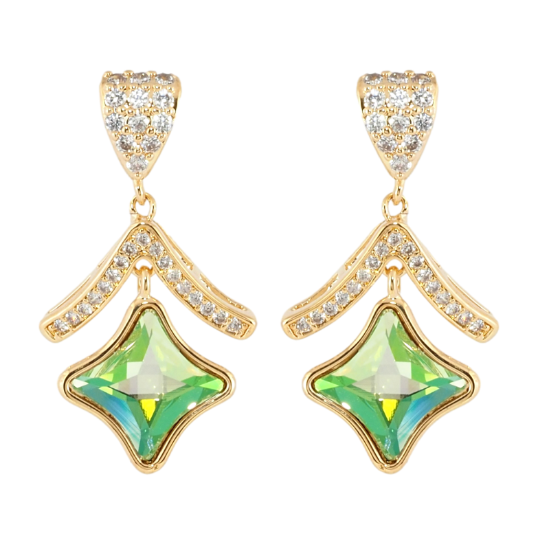 Серьги Xuping цвет 18K с кристаллами Swarovski пусеты Декоративная подвеска с фигурным кристаллом фото №13