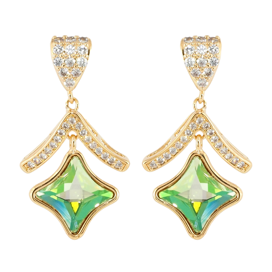 Сережки Xuping колір 18K з кристалами Swarovski пусети Декоративна підвіска з фігурним кристалом фото №1