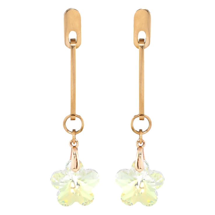 Сережки Xuping колір 18K з кристалами Swarovski пусети Підвіска Квіточка на Вузькій Сполучній Скобі фото №19