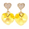 Сережки Xuping колір 18K з кристалами Swarovski пусети Сердечки кристал та Yellow Swarovski Crystal фото №2
