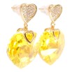 Сережки Xuping колір 18K з кристалами Swarovski пусети Сердечки кристал та Yellow Swarovski Crystal фото №3