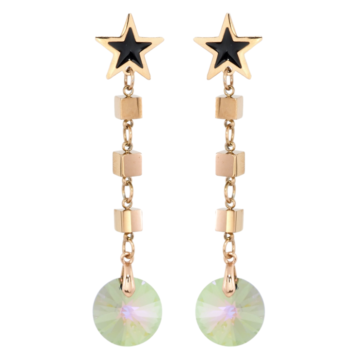 Сережки Xuping колір РВ з кристалами Swarovski пусети Зірки з підвісками з кристала Vitrail Light фото №14