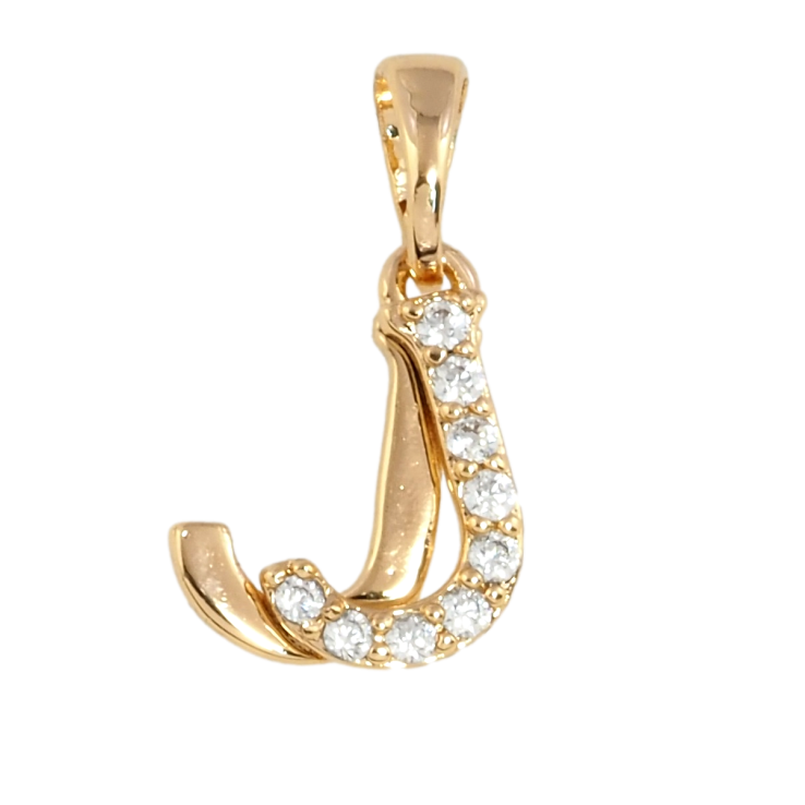 Кулон Xuping Позолота 18K Літера J з цирконієм для ланцюжка до 5мм фото №17