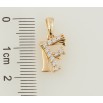 Кулон Xuping Позолота 18K Буква F с цирконием для цепочки до 5мм фото №2