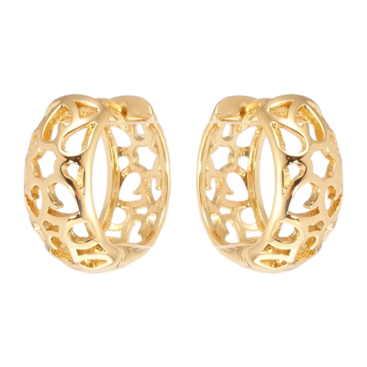 Сережки Xuping Позолота 18K колечки Різний орнамент фото №1 Сережки Xuping Позолота 18K колечки Різний орнамент фото №1