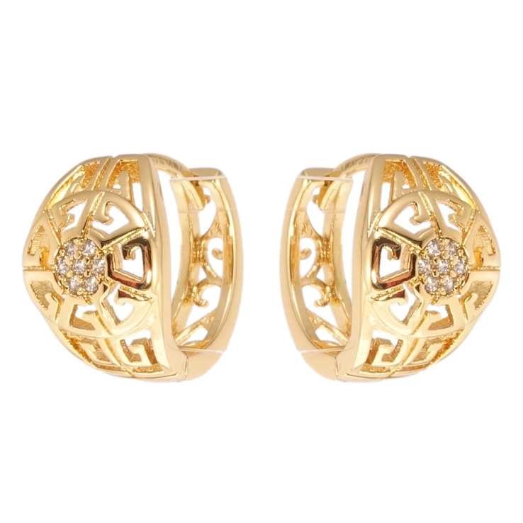 Сережки Xuping Позолота 18K колечки Різний орнамент з цирконієм фото №22 Сережки Xuping Позолота 18K колечки Різний орнамент з цирконієм фото №22