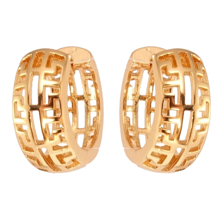 Сережки Xuping Позолота 18K колечки Різний меандровий орнамент фото №24 Сережки Xuping Позолота 18K колечки Різний меандровий орнамент фото №24