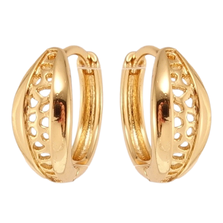 Сережки Xuping Позолота 18K колечки Листочки з різьбленим візерунком фото №12 Сережки Xuping Позолота 18K колечки Листочки з різьбленим візерунком фото №12