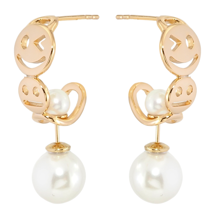 Серьги Xuping Позолота 18K пусеты Дуги Смайлы с жемчужными подвесками 3 в 1, ø 5мм и 10мм фото №17 Серьги Xuping Позолота 18K пусеты Дуги Смайлы с жемчужными подвесками 3 в 1, ø 5мм и 10мм фото №17