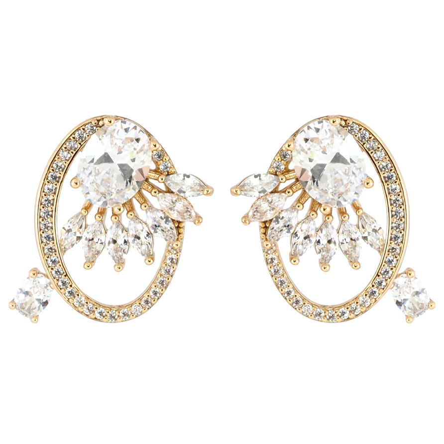 Серьги Xuping Позолота 18K пусеты Декоративный узор с цирконием фото №1