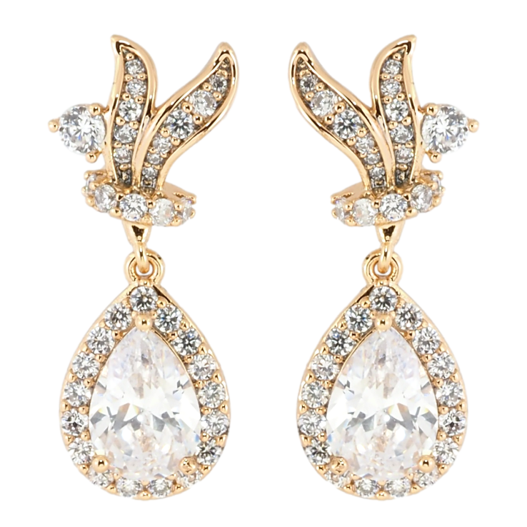 Серьги Xuping Позолота 18K пусеты Подвески с кристальными капельками фото №2 Серьги Xuping Позолота 18K пусеты Подвески с кристальными капельками фото №2